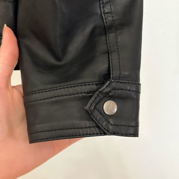 H&M Boys Leather Zip Up Jacket Size 8/9 - Picture 4 of 5